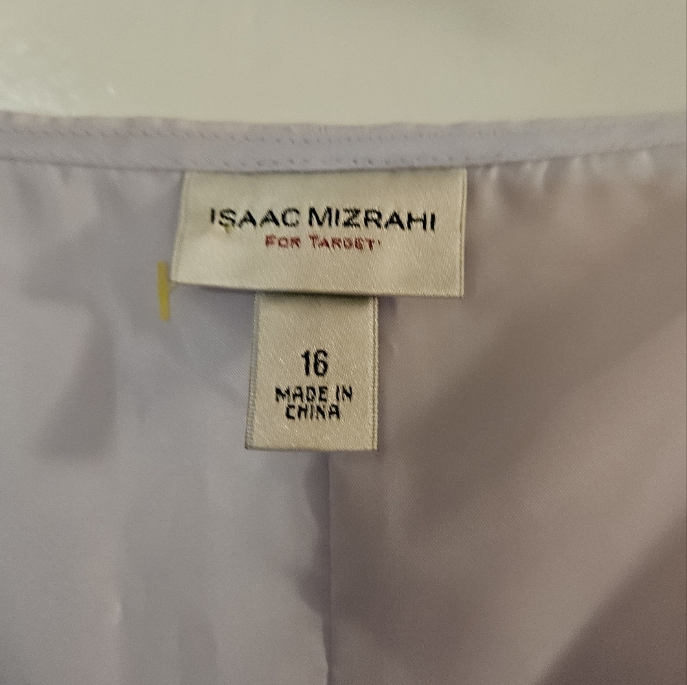 Isaac Mizrahi Purple Pleated Tie Front Midi Dress, Chest21, Belt 18 and Long43 - Picture 3 of 5